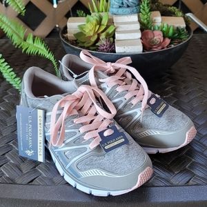 U.S.Polo Assn. Gray and Baby Pink Sneakers